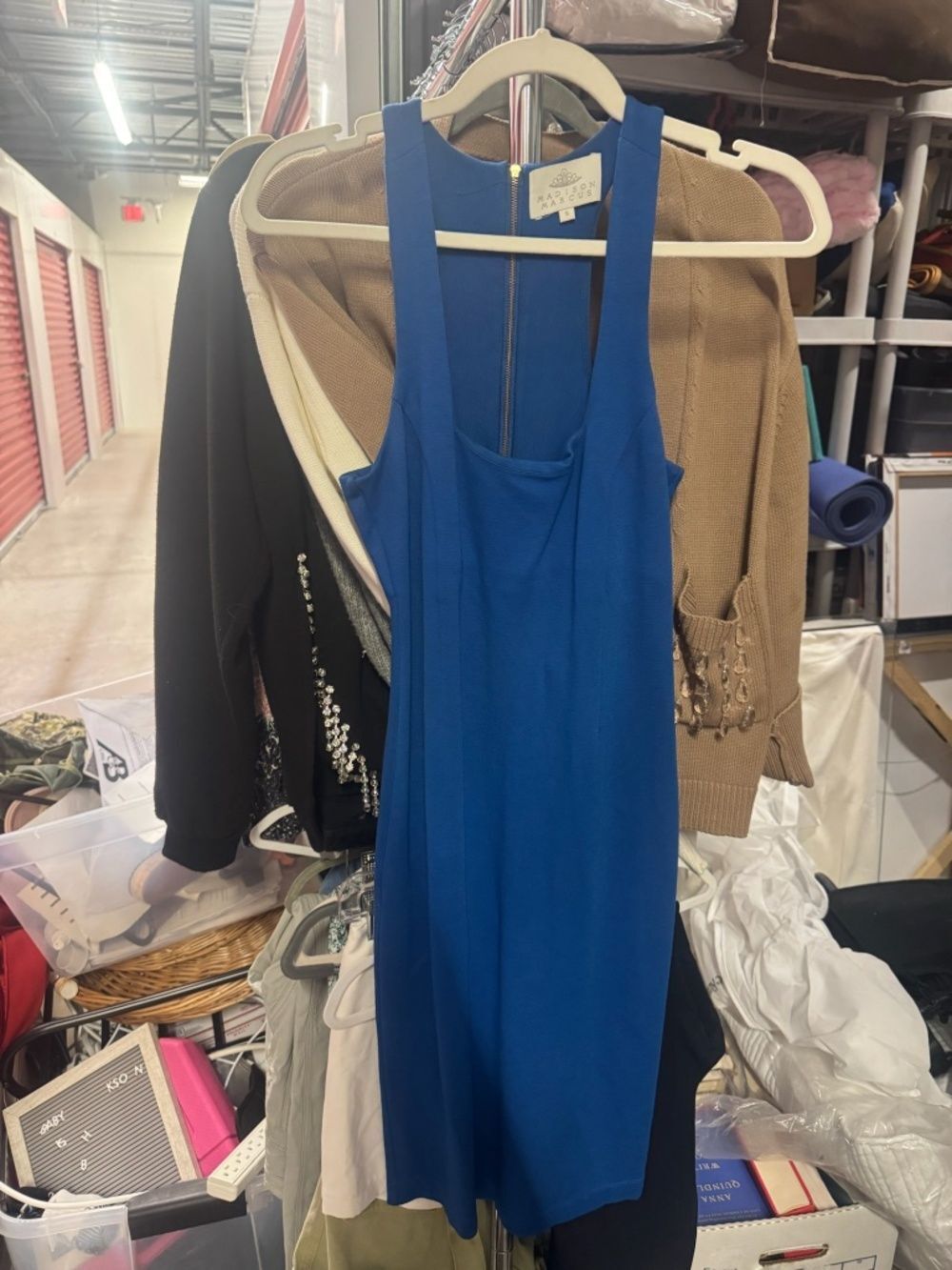 Madison Marcus Blue Sleeveless Dress - Size Small LIKE NEW Back Zipper